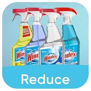 Windex Vinegar Glass and Surface Cleaner Spray Bottle Bottle Made from 100% Recovered Coastal Plastic Surface Cleaning Spray 23 Fl oz - Reduce