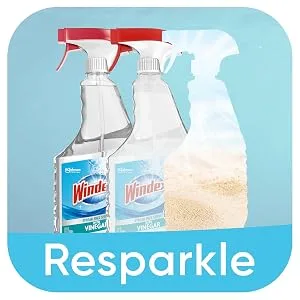 Windex Vinegar Glass and Surface Cleaner Spray Bottle Bottle Made from 100% Recovered Coastal Plastic Surface Cleaning Spray 23 Fl oz - Resparkle