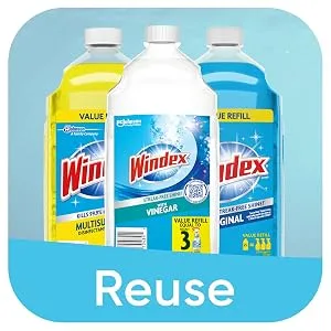 Windex Vinegar Glass and Surface Cleaner Spray Bottle Bottle Made from 100% Recovered Coastal Plastic Surface Cleaning Spray 23 Fl oz - Reuse