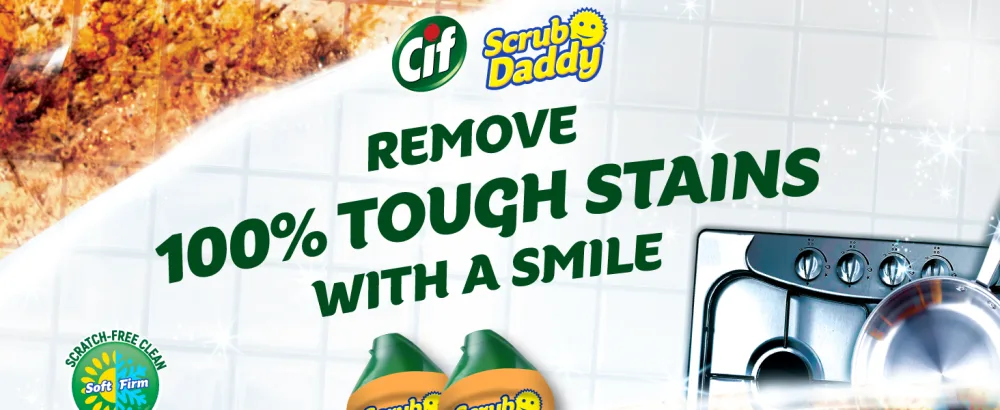 Scrub Daddy + 2X Cif All Purpose Cleaning Cream Lemon - Multi Surface Household Cleaning Cream + Scrub Daddy Scratch-Free Multipurpose Dish Sponge - cif cream cleanser