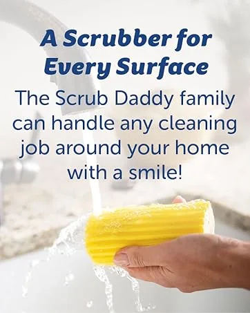 Scrub Daddy + 2X Cif All Purpose Cleaning Cream Lemon - Multi Surface Household Cleaning Cream + Scrub Daddy Scratch-Free Multipurpose Dish Sponge - scrub daddy