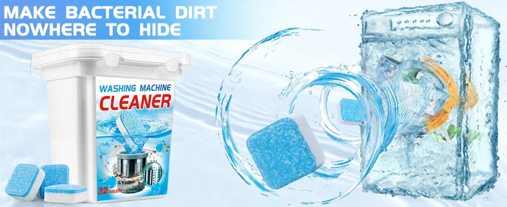 Washing Machine Cleaner 32 Tablets Washer Machine Cleaner Household Supplies Deep Cleaning Tablets for Front Loader Top Load Washer and HE - washing machine cleaner