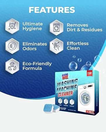 Washing Machine Cleaning Tablets - Powerful Washer Cleaner for Washing Machine Cleaner Top Load Front Loader and HE - Deep Clean & Deodorize - 24 Washer Machine Cleaner Tablets - product information 2