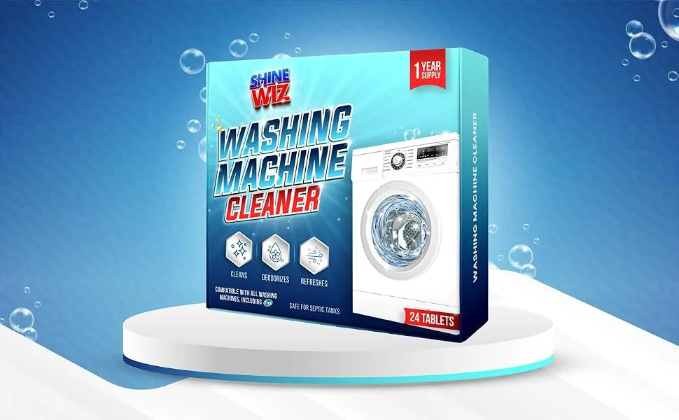 Washing Machine Cleaning Tablets - Powerful Washer Cleaner for Washing Machine Cleaner Top Load Front Loader and HE - Deep Clean & Deodorize - 24 Washer Machine Cleaner Tablets - Washing Machine Cleaning Tablets