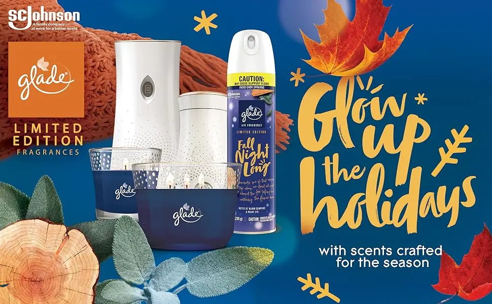 Glade Automatic Spray Refill Air Freshener for Home and Bathroom Fall Night Long 6.2 Oz - Fall night long