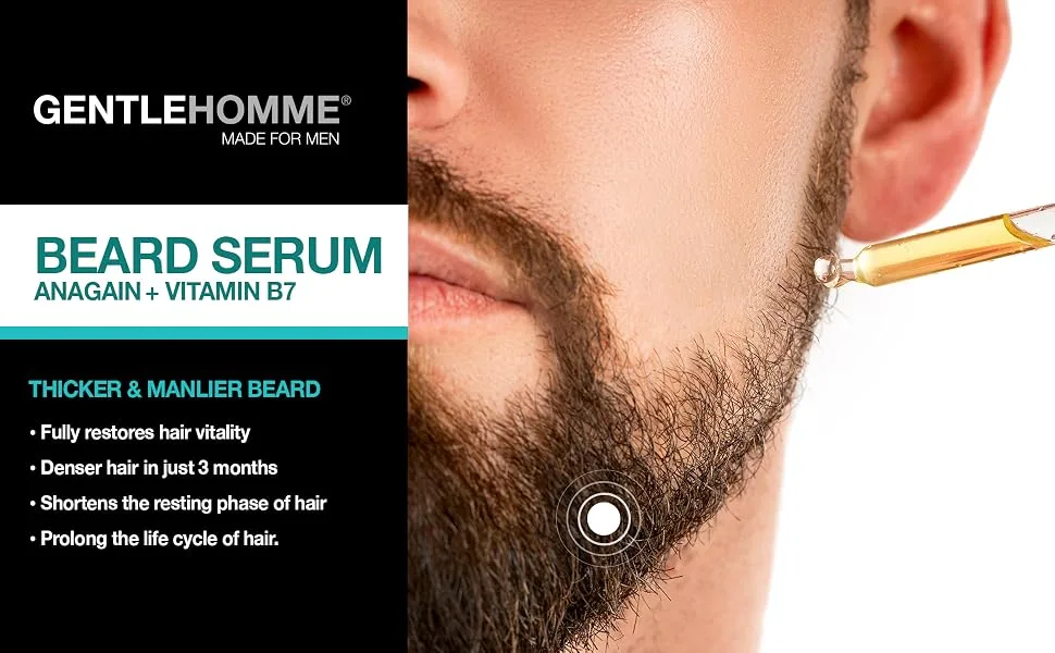Anagain Hair & Beard Growth Serum - Advanced Formula with Biotin & Castor Oil for Thicker Fuller Regrowth - 60 mL - ANAGAIN HAIR SERUM