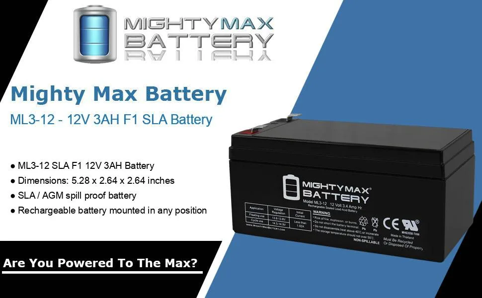 Mighty Max Battery 12V 3.4AH Compatible Battery for APC ES BE350G BE350T BE350U RBC35 - product information 32
