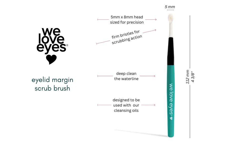We Love Eyes - Eyelid Margin Scrub Brush - Ideal for scrubbing away debris and eyelid margin cleansing. - EYELID MARGIN SCRUB BRUSH WE LOVE EYES