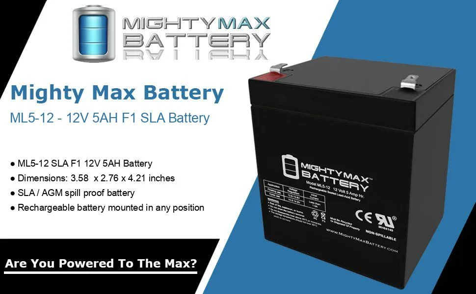 Mighty Max Battery 12V 5AH Battery Replaces Liftmaster 485LM Evercharge Back-Up - product information 32
