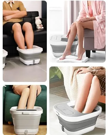 UNIFULL Collapsible Foot Spa Bath with Heat and Massage Rollers Bubble Foot Pedicure Kit Temperature Control Red Light Pedicure Foot Spa Foot Bath - UNIFULL FOOT SPA BATH