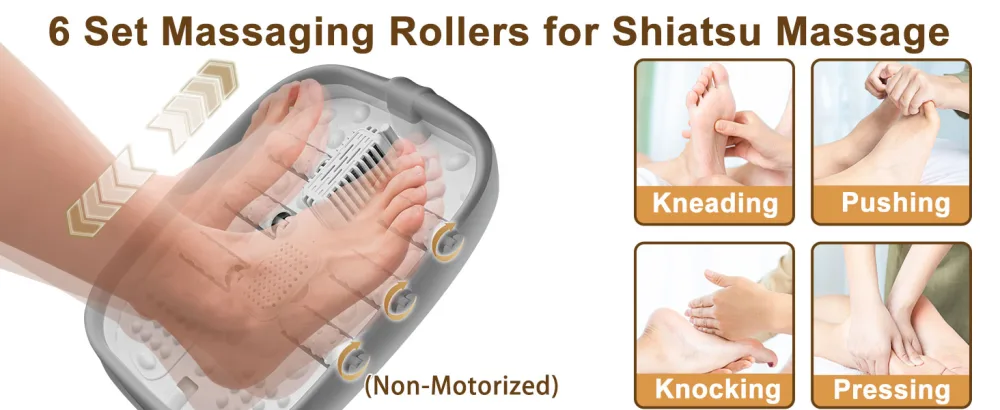UNIFULL Collapsible Foot Spa Bath with Heat Touch Screen Remote Control Massage Rollers Timer Bubble Foot Pedicure Kit Temperature Control Pedicure Foot Spa Foot Bath - UNIFULL FOOT SPA