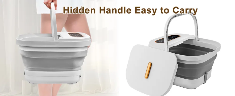 UNIFULL Collapsible Foot Spa Bath with Heat Touch Screen Remote Control Massage Rollers Timer Bubble Foot Pedicure Kit Temperature Control Pedicure Foot Spa Foot Bath - UNIFULL FOOT SPA