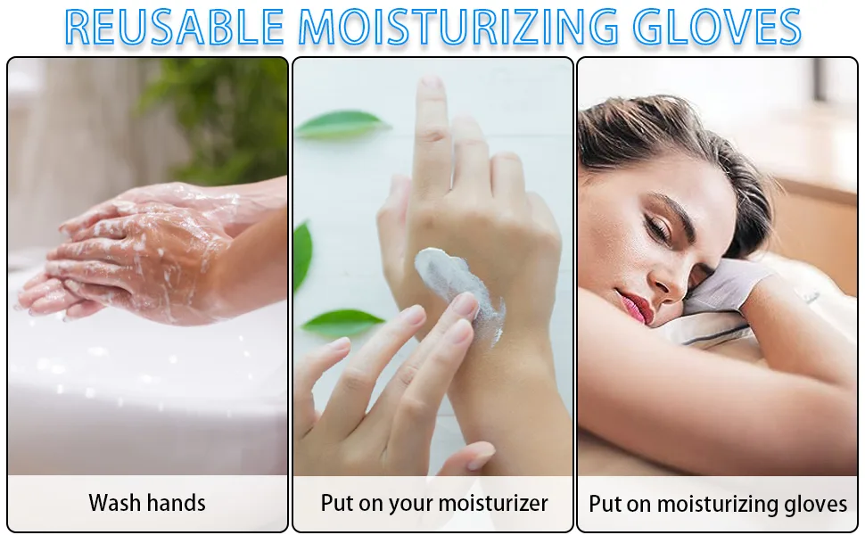 Reusable White Cotton Gloves Moisturizing Gloves for Dry Hands Eczema Cotton Gloves for Sleeping - product information 7