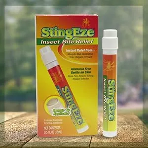 StingEze Original Insect Bite Itch Relief Dauber, 0.5 Ounce, Black (3310) - bug bite thing suction tool, afterbite insect bite treatment, sting kill, mosquito bite relief