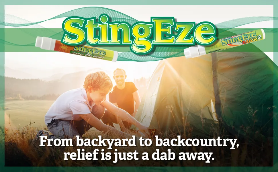 StingEze MAX Bug Bite Relief, Maximum Itch Relief from Bug Bites and Stings, Stops Pain, Relieves Itching, Reduces Infection - 0.5 oz Travel Pen Dauber - insect bite treatment, sting kill, itch stopping cream, mosquito bite relief, bug bite thing
