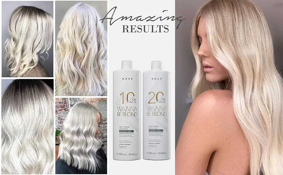 BRA Wanna Be Blond Shiny-Blond Developer - Ox 10 Vol.3% 30.43 fl.oz Gentle Formula for Even Lift and Tone Universal Oxidizer Ox 10 Vol. 3% - product information 13