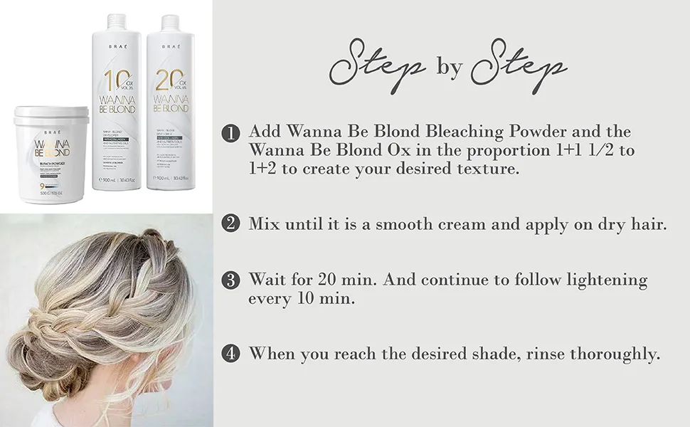BRA Wanna Be Blond Shiny-Blond Developer - Ox 10 Vol.3% 30.43 fl.oz Gentle Formula for Even Lift and Tone Universal Oxidizer Ox 10 Vol. 3% - product information 14