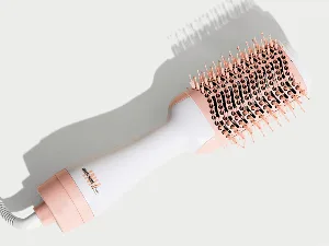 INH Hair 3-in-1 Quick Change Styler | Interchangeable Styling Tool with 3 Detachable Heads: Thermal Round Brush Clamp Curling Iron and Bubble Barrel - INH Blowout Brush
