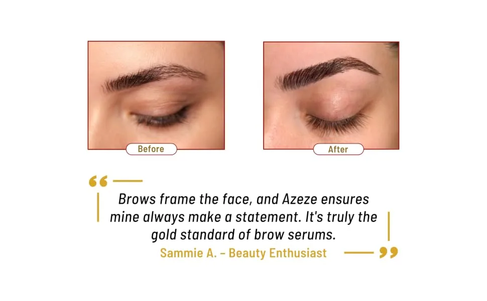 Azeze Eyebrow Growth Serum for Thicker Brows - Oil-free Brow Serum for Fuller Brows in 6 Weeks - brow serum to grow brows