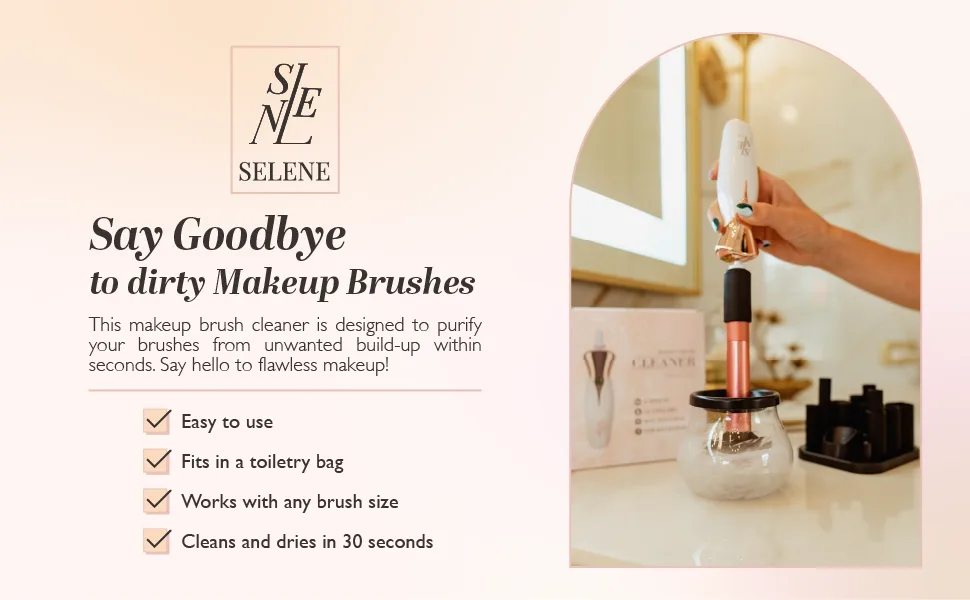 SELENE Liquid Cleanser - Premium Liquid Makeup Brush Cleaner Solution - Ideal Cleaner for Makeup Brushes - Make Up Brush Cleanser & Brush Cleaner (5.07 fl oz) - selene makeup brush cleaner