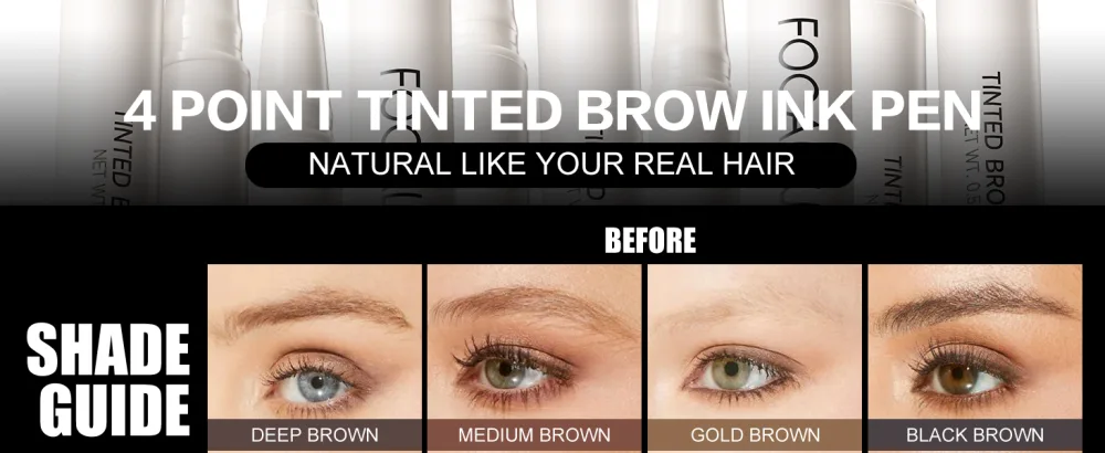 FOCALLURE FLUFFMAX TINTED Liquid Eyebrow Pen Eyebrow Microblading Pen with a Micro-Fork Tip Applicator Long-Lasting Smudge-Proof Creates Natural Looking Brows MEDIUM BROWN BB02 MEDIUM BROWN - product information 20