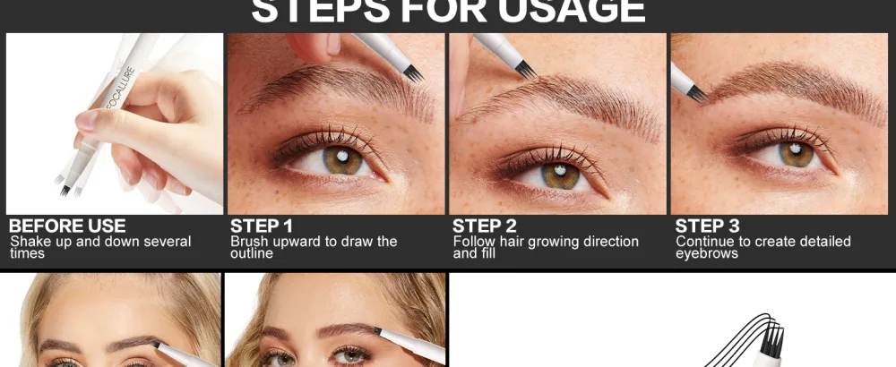FOCALLURE FLUFFMAX TINTED Liquid Eyebrow Pen Eyebrow Microblading Pen with a Micro-Fork Tip Applicator Long-Lasting Smudge-Proof Creates Natural Looking Brows MEDIUM BROWN BB02 MEDIUM BROWN - product information 23
