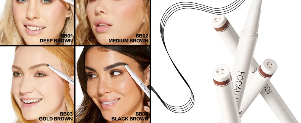 FOCALLURE FLUFFMAX TINTED Liquid Eyebrow Pen Eyebrow Microblading Pen with a Micro-Fork Tip Applicator Long-Lasting Smudge-Proof Creates Natural Looking Brows MEDIUM BROWN BB02 MEDIUM BROWN - product information 24