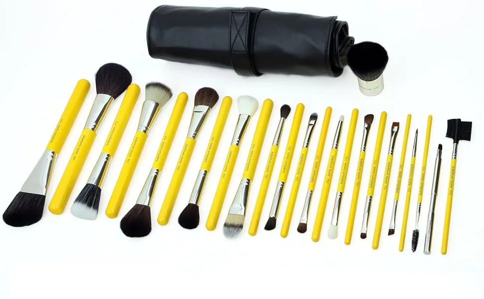 Bdellium Tools Professional Makeup Brush Studio Series - Luxury 24pc. Brush Set with Roll-Up Pouch - bdellium tools studio luxury 24pc set makeup brush set brochas de maquillaje bdellium makeup tool