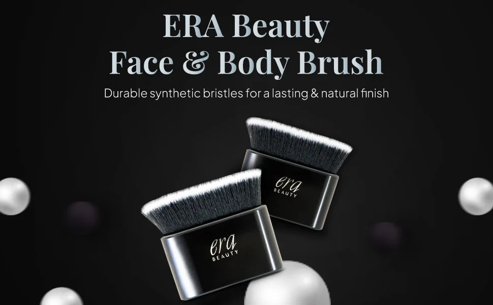 ERA Beauty Face and Body Brush - black even beauty professional makeup natural smooth body face brush coverage clean