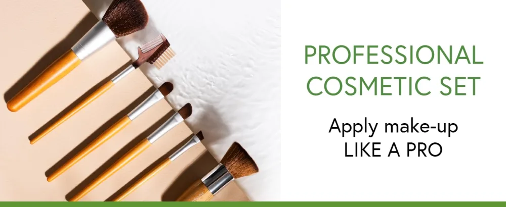 Honeybee Gardens Eco Friendly Professional Cosmetic Brush Set - Eco Brush
