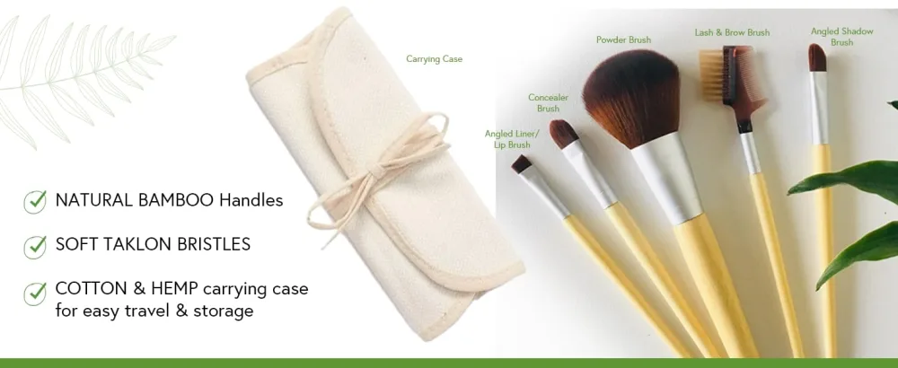 Honeybee Gardens Eco Friendly Professional Cosmetic Brush Set - Eco Brush