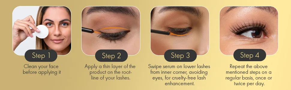 Eyelash Growth Serum for Thicker and Longer Looking Lashes Advanced Eyelash Enhancing Serum for Natural Lashes & Brows with Eyelash Ruler Vegan & Cruelty-Free - brow serum