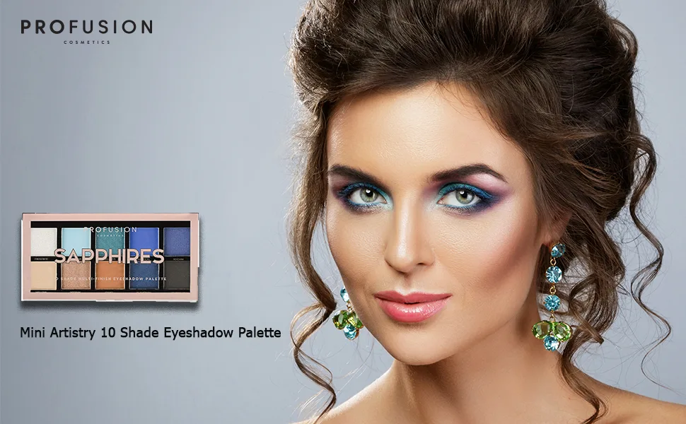 Profusion Cosmetics Mini Artistry 10 Shade Eyeshadow Palette Sapphires - product information 19