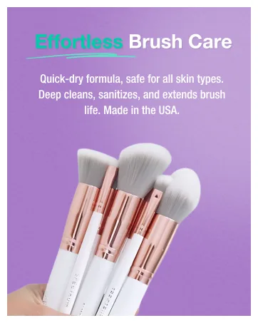 Makeup Brush Cleaner - Deep clean Rinse Free Quick Dry - Ideal for Cleaning and Odorizing Natural and Synthetic Make-up Brushes (32 Fl oz) - Efforless Brush Care