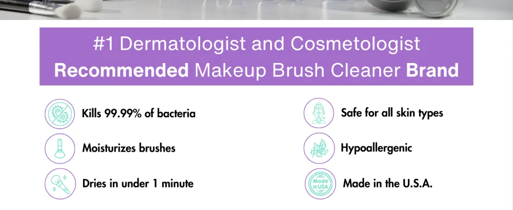 Makeup Brush Cleaner - Deep clean Rinse Free Quick Dry - Ideal for Cleaning and Odorizing Natural and Synthetic Make-up Brushes (32 Fl oz) - updated