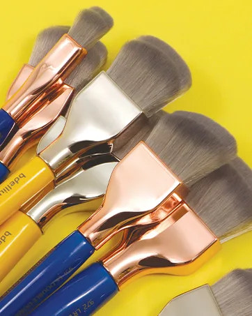 Bdellium Tools Professional Makeup Brush Studio Series - The Collection 14pc. Brush Set with Roll-Up Pouch - Double Dome Blenders