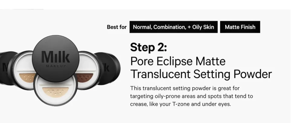 Milk Makeup Pore Eclipse Matte Translucent Setting Powder Translucent Light - 0.55 oz - Sets Makeup for Up to 16 Hours Blurs Pores and Fine Lines & Controls Shine - Vegan & Cruelty Free - Milk Pore Eclipse