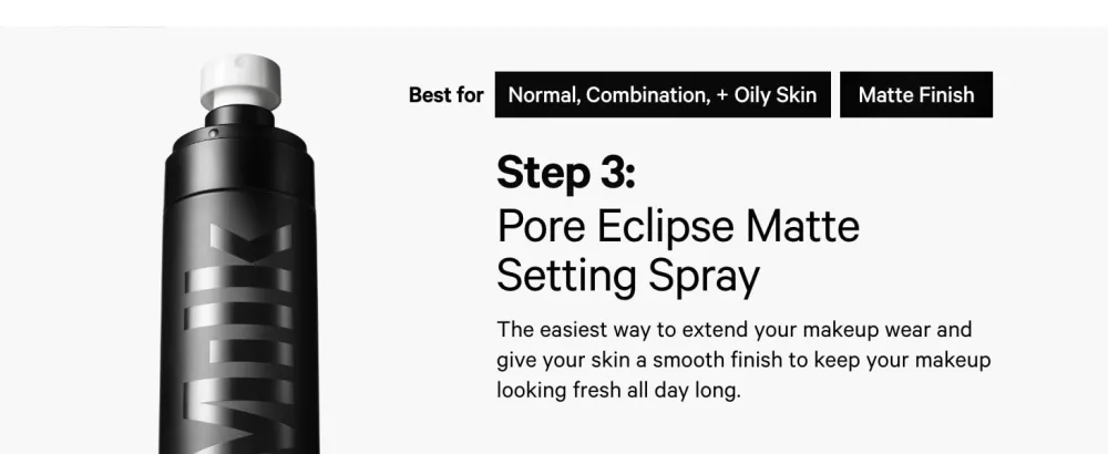 Milk Makeup Pore Eclipse Matte Translucent Setting Powder Translucent Light - 0.55 oz - Sets Makeup for Up to 16 Hours Blurs Pores and Fine Lines & Controls Shine - Vegan & Cruelty Free - Milk Pore Eclipse
