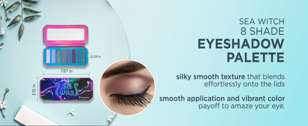 Profusion Cosmetics Sea Witch 8 Shade Eyeshadow Palette Richly Pigmented Shadows for Mesmerizing Looks With Amazing Multi Finish Palette - Silky smooth texture.