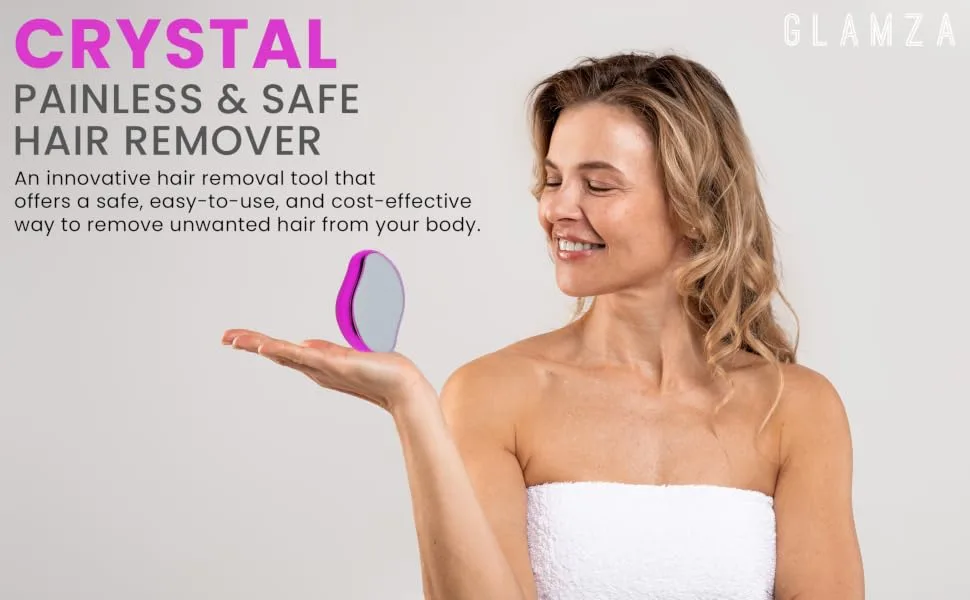 Crystal Hair Eraser Stone | Fast Effective Magic Crystal Hair Remover for Women & Men (Pink) - Crystal Hair Eraser Stone