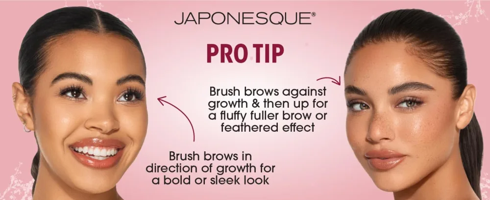 JAPONESQUE Brow Scissors and Spoolie Stainless Steel Scissors for Brow Grooming and Trimming Brush Tool for Brow Shaping - Pro Tip
