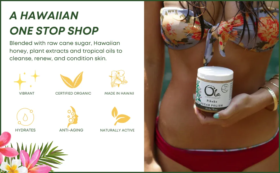 Ola Tropical Apothecary Coconut Sugar Polish with Pure Tropical Oils and Plant Extracts - 11.6 Oz - SUGAR POLISH Content