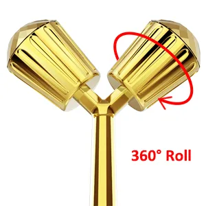 Amirce Face Massager Roller 3D Roller Facial Massager and Gua Sha Massage Roller Tool Set for Women Facial Skin Care Tools (Gold) - 360° Free rolling