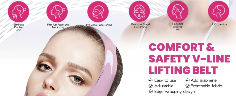 Graphene V-Line Mask Chin Up Mask V Shaped Face Mask Chin strap for sleeping Jaw Exerciser lilac - product information 8