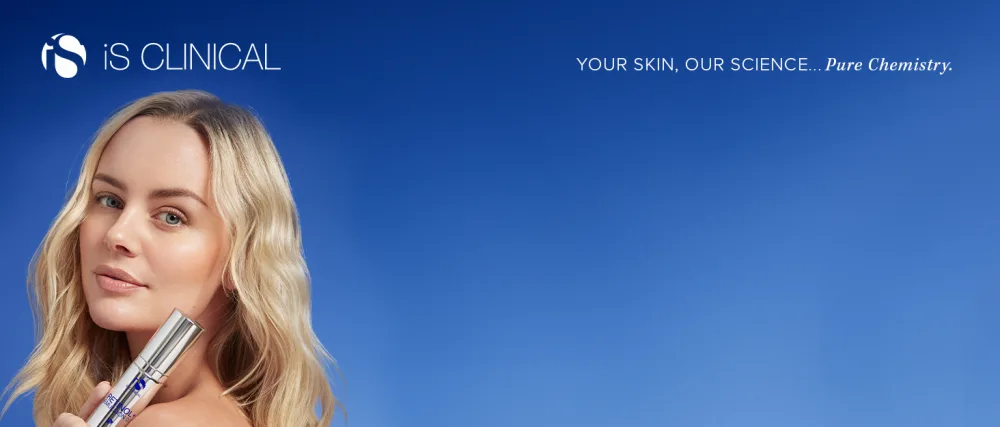iS CLINICAL Post-Procedure Kit System - woman holding is clinical product, your skin, our science, pure chemistry