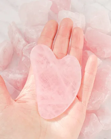 Gua Sha Rose Quartz Massage Tool Facial Tool for Scraping and SPA Acupuncture Therapy Heart Shape Trigger Point Treatment on Face (Rose Quartz) Pink - product information 3