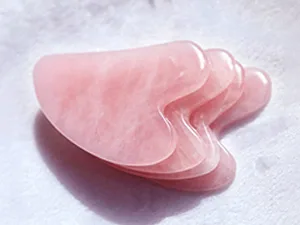 Gua Sha Rose Quartz Massage Tool Facial Tool for Scraping and SPA Acupuncture Therapy Heart Shape Trigger Point Treatment on Face (Rose Quartz) Pink - product information 8