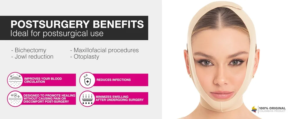 M&D Face Slimming Chin Strap Lipo Compression Garment Mentonera Postquir rgica Facial Beige S 0810 Beige Small - M&D Face Slimming Chin Strap Lipo Compression Garment Mentonera Postquirúrgica Facial