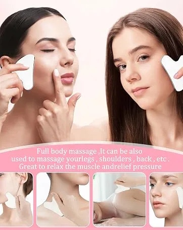 Gua Sha Facial Tools Guasha Tool for Face Ice Roller for Face Face Roller & Massager Guasha Tool Gifts Skincare Tools for Women - face massage