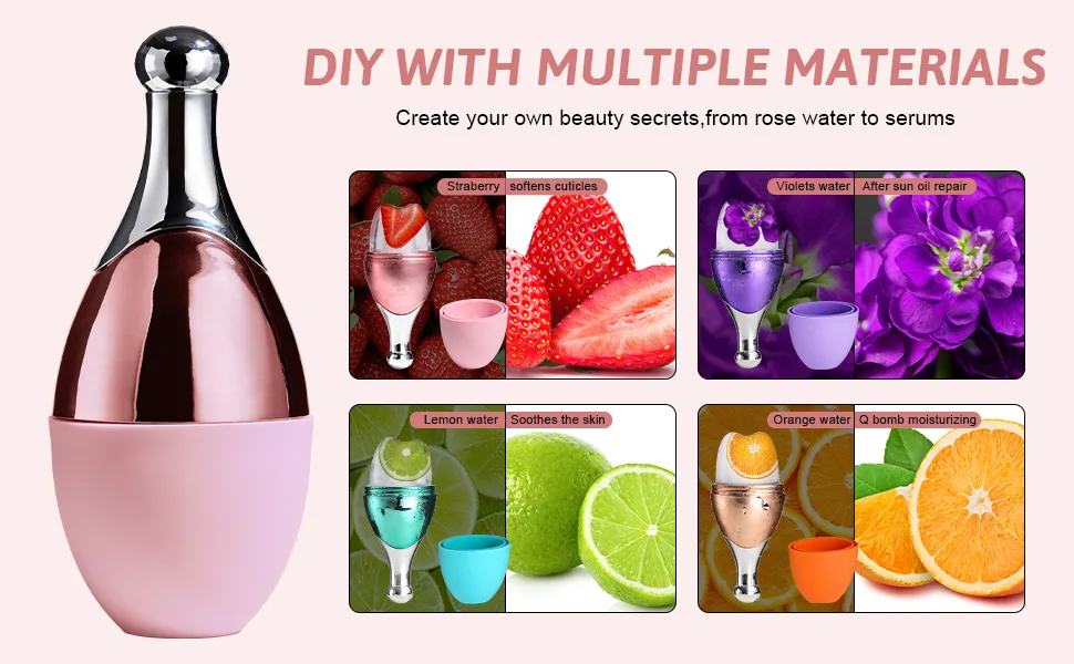 Oneleaf spray ice cube roller Bottle Calms the skin relaxes the muscles relieves various pains such as toothache-Pink - Oneleaf spray ice cube roller Bottle
